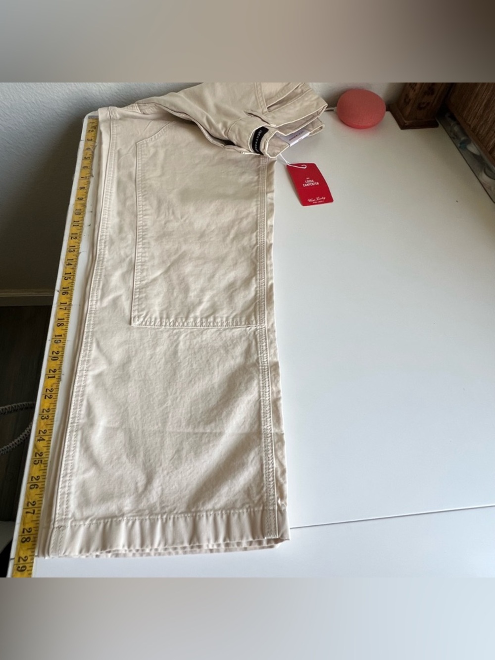 Lucky Brand Men's 287 Loose Carpenter Cargo Pants Cream Shoelace 32/30 NWT - Picture 12 of 16